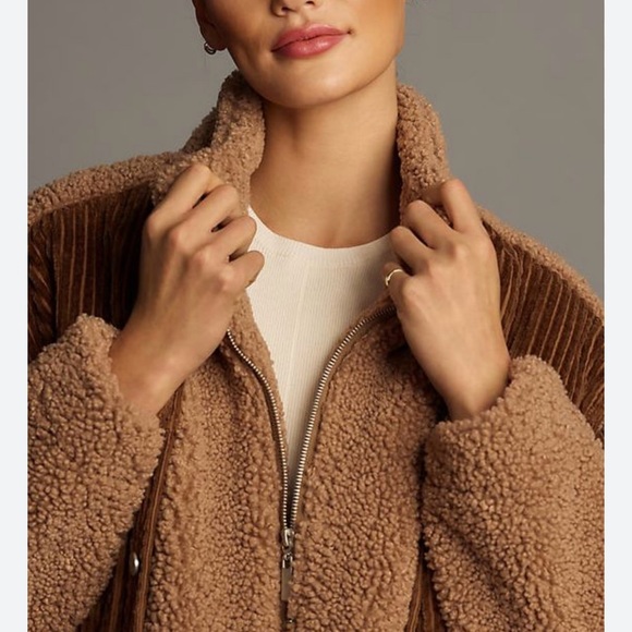 BLANKNYC FUZZY WUZZY CORDUROY SHERPA MIX TRUCKER JACKET - Picture 3 of 5